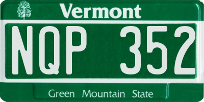 VT license plate NQP352