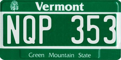 VT license plate NQP353