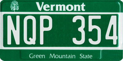 VT license plate NQP354