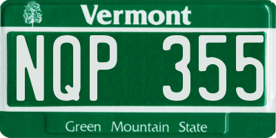 VT license plate NQP355