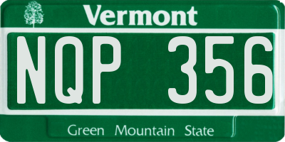 VT license plate NQP356