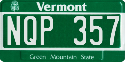 VT license plate NQP357