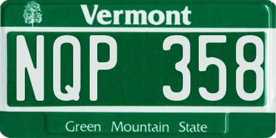 VT license plate NQP358