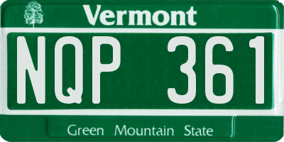 VT license plate NQP361