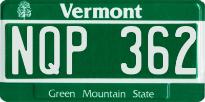 VT license plate NQP362