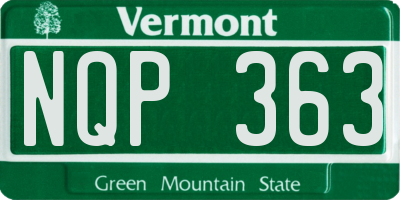 VT license plate NQP363