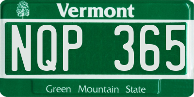 VT license plate NQP365