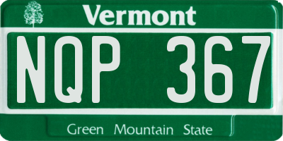 VT license plate NQP367