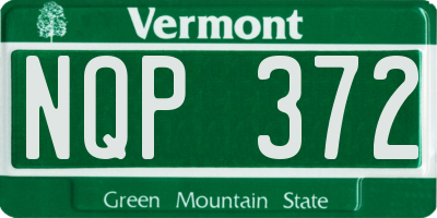 VT license plate NQP372