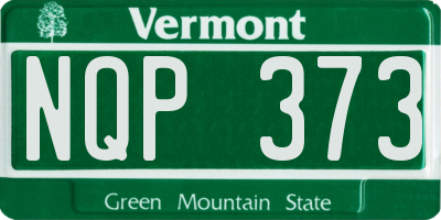 VT license plate NQP373