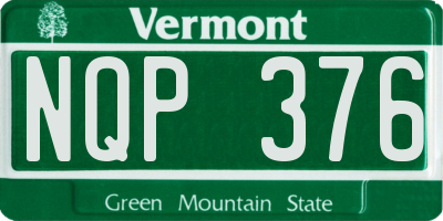 VT license plate NQP376