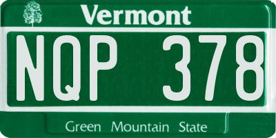 VT license plate NQP378