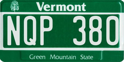 VT license plate NQP380
