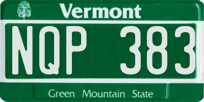 VT license plate NQP383