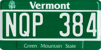 VT license plate NQP384