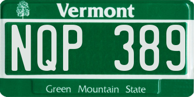 VT license plate NQP389