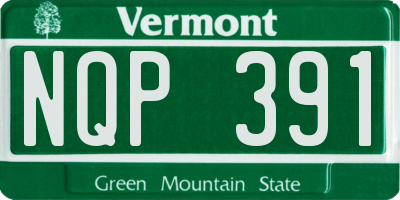 VT license plate NQP391