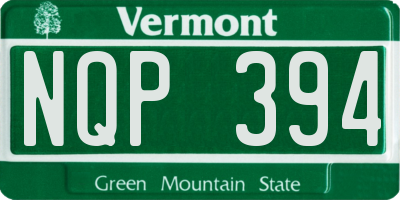 VT license plate NQP394