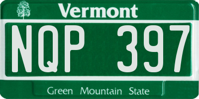 VT license plate NQP397