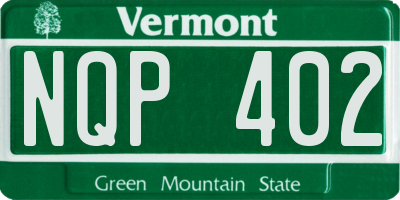 VT license plate NQP402