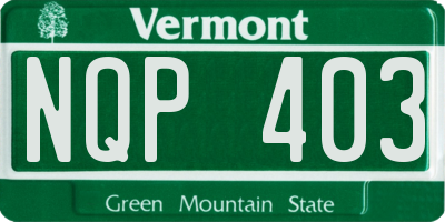VT license plate NQP403