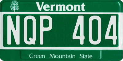 VT license plate NQP404
