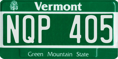 VT license plate NQP405