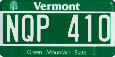 VT license plate NQP410