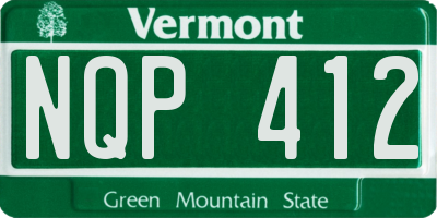 VT license plate NQP412