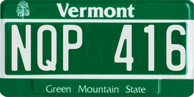 VT license plate NQP416
