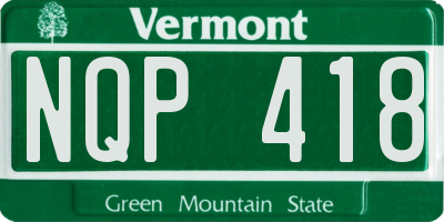VT license plate NQP418