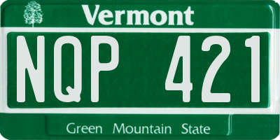 VT license plate NQP421