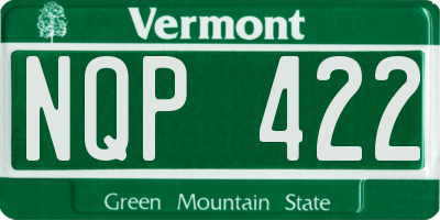 VT license plate NQP422