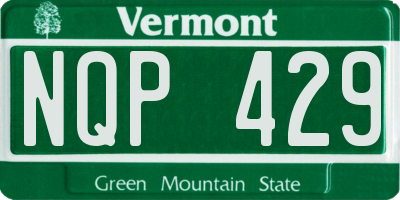 VT license plate NQP429