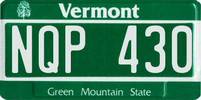 VT license plate NQP430