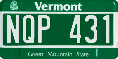 VT license plate NQP431