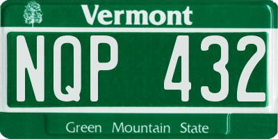 VT license plate NQP432