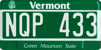 VT license plate NQP433