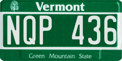 VT license plate NQP436