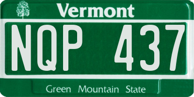 VT license plate NQP437