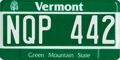 VT license plate NQP442