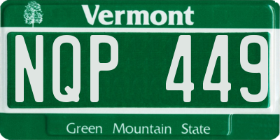 VT license plate NQP449