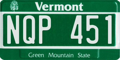 VT license plate NQP451