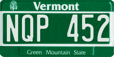 VT license plate NQP452