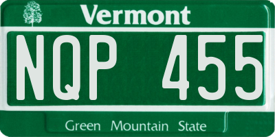 VT license plate NQP455