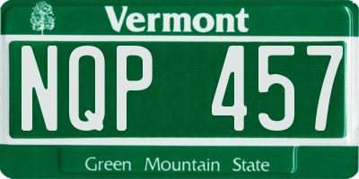 VT license plate NQP457