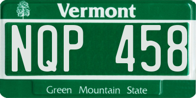 VT license plate NQP458