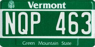 VT license plate NQP463
