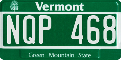 VT license plate NQP468