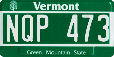 VT license plate NQP473